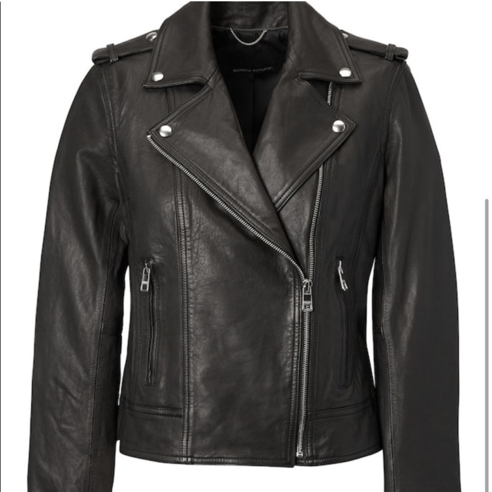 NWT Banana Republic Classic Leather Moto Jacket - Genuine Leather size small
